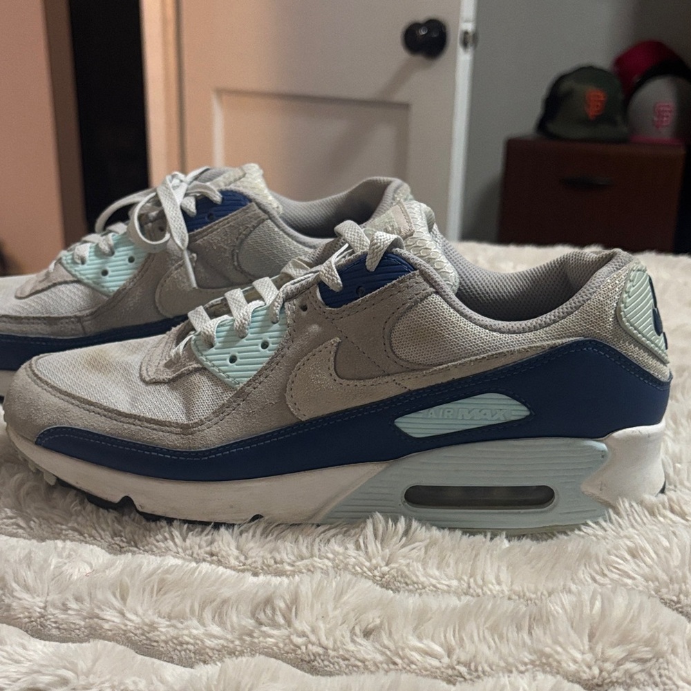 Nike Men’s Air Max Sneakers in Light Gray, Navy & Mint